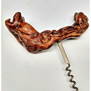 Vintage Briar Wood Corkscrew (1960-70) - 7" long handle - Gorgeous Piece